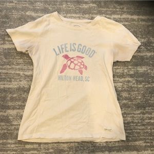 Life is Good White Hilton Head, SC T-Shirt